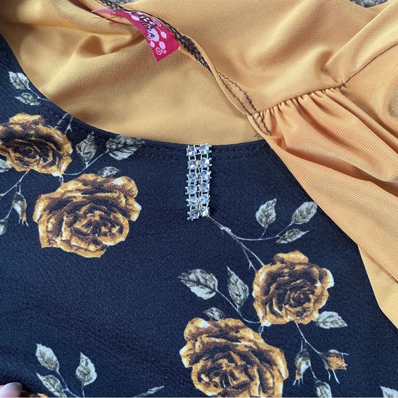 NWOT Women’s Mustard flower print shirt floral vest connected vintage 🏵️💐 - Picture 12 of 12